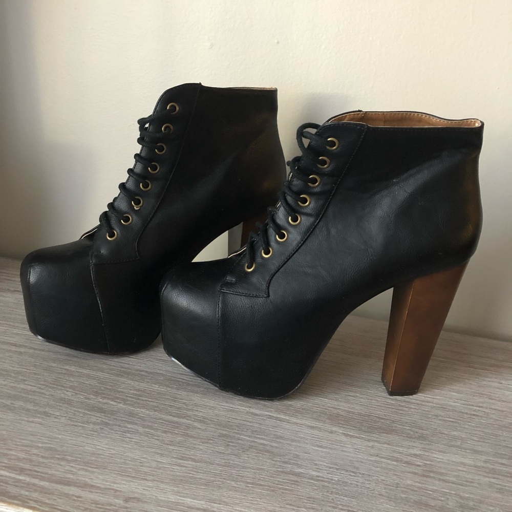 Black platform heels